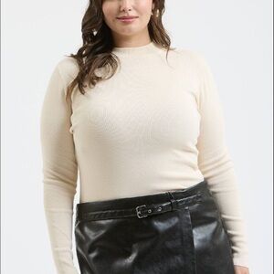 Chic Cream Long Sleeve Women's Top